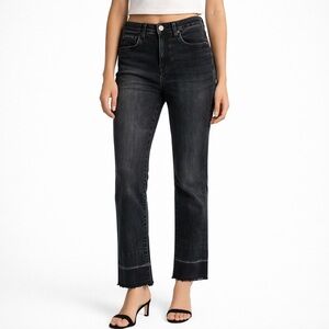 Veronica Beard Ryleigh Slim Straight High Rise Jeans Black Size 27